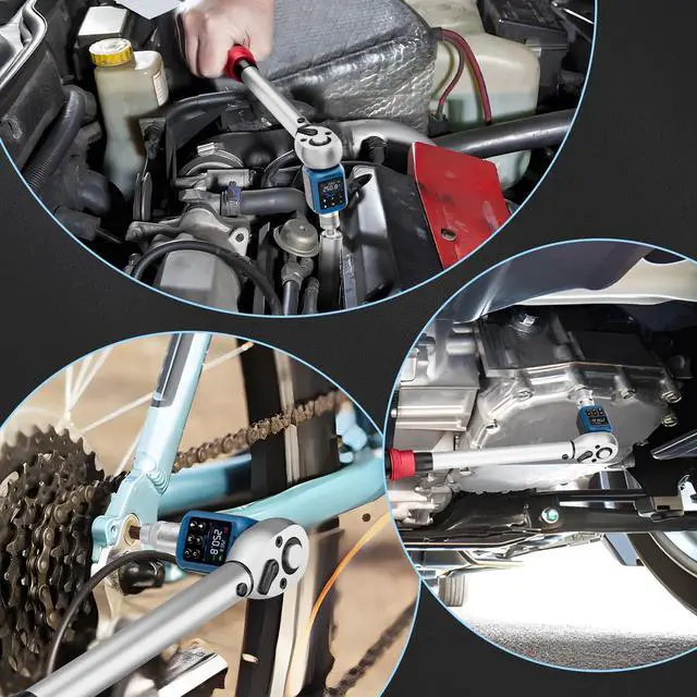 Alt view image 7 of 7 - Digital Torque Adapter 1/2", 3.7-250.8 Ft-lb/5-340 Nm, Digital Torque Wrench Converter with ±2% Accuracy, Buzzer and LED Indicator, 2 Modes, 4 Units, 3/8'' & 1/4'' Adapters for Car, Moto