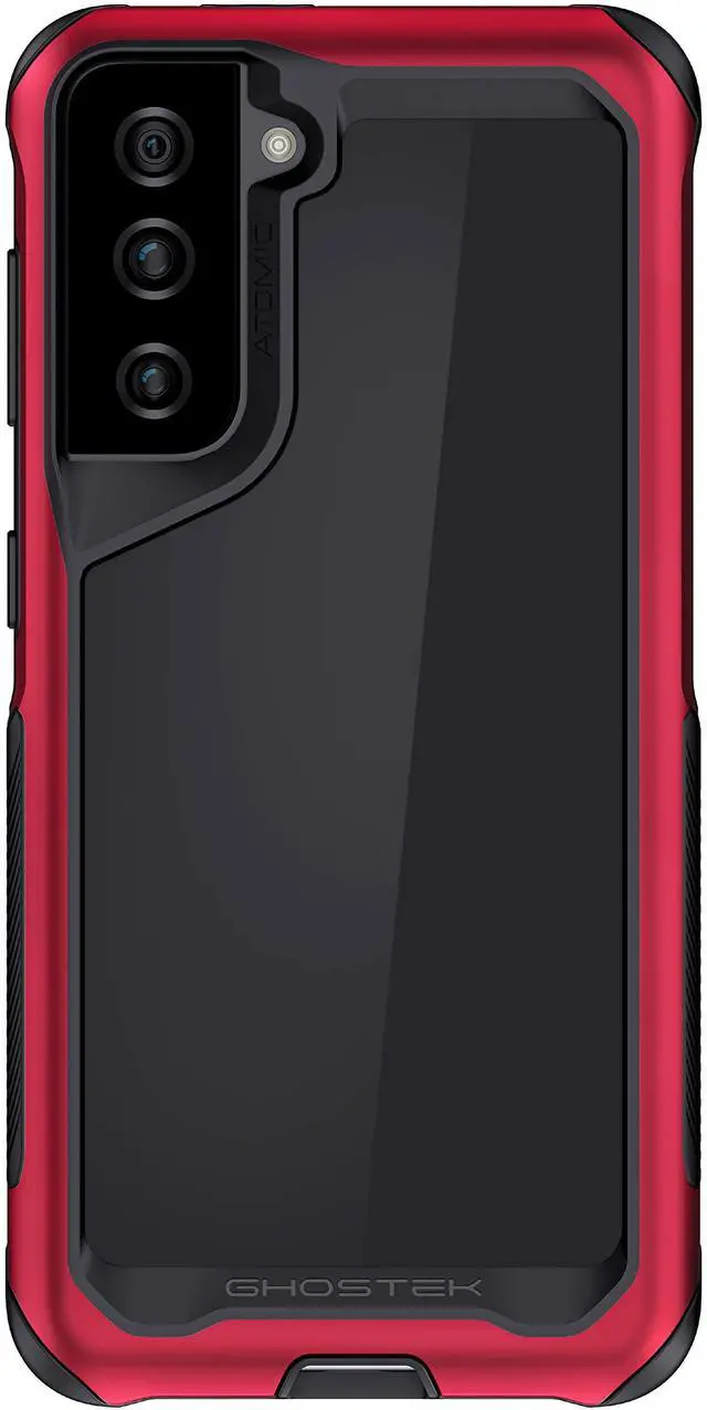 Main image of ATOMIC slim S21 Case with Protective Aluminum Metal Bumper and Crystal Clear Back Design Heavy Duty Shock-Absorbent Protection Designed for 2021 Samsung Galaxy S 21 5G (6.2 Inch) (Phantom Red)