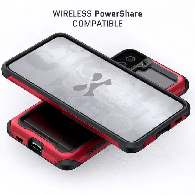Alt view image 5 of 7 - ATOMIC slim S21 Case with Protective Aluminum Metal Bumper and Crystal Clear Back Design Heavy Duty Shock-Absorbent Protection Designed for 2021 Samsung Galaxy S 21 5G (6.2 Inch) (Phantom Red)