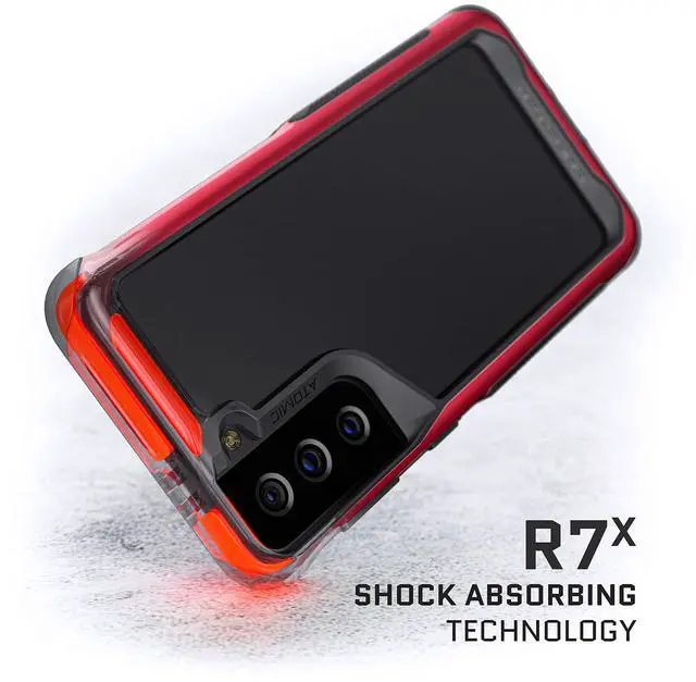 Alt view image 6 of 7 - ATOMIC slim S21 Case with Protective Aluminum Metal Bumper and Crystal Clear Back Design Heavy Duty Shock-Absorbent Protection Designed for 2021 Samsung Galaxy S 21 5G (6.2 Inch) (Phantom Red)
