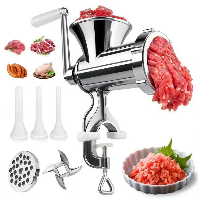 Main image of Meat Grinder Manual Mincer for Home Use - Sausage Maker Table Mount Pork Mincer Sausage Stuffer Funnel Make Homemade Burger Patties Hand