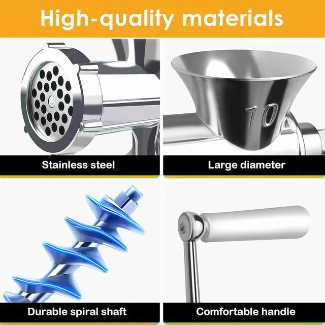 Alt view image 6 of 7 - Meat Grinder Manual Mincer for Home Use - Sausage Maker Table Mount Pork Mincer Sausage Stuffer Funnel Make Homemade Burger Patties Hand