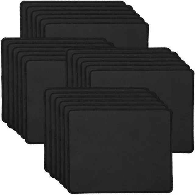 Main image of 20 Pack Mouse Pad with Stitched Edge,2mm Black Mouse Pads,Mousepads with Non Slip Rubber Base,Premium-Textured & Waterproof Mousepad for Computers Laptop Office Home,8.7x7.1In