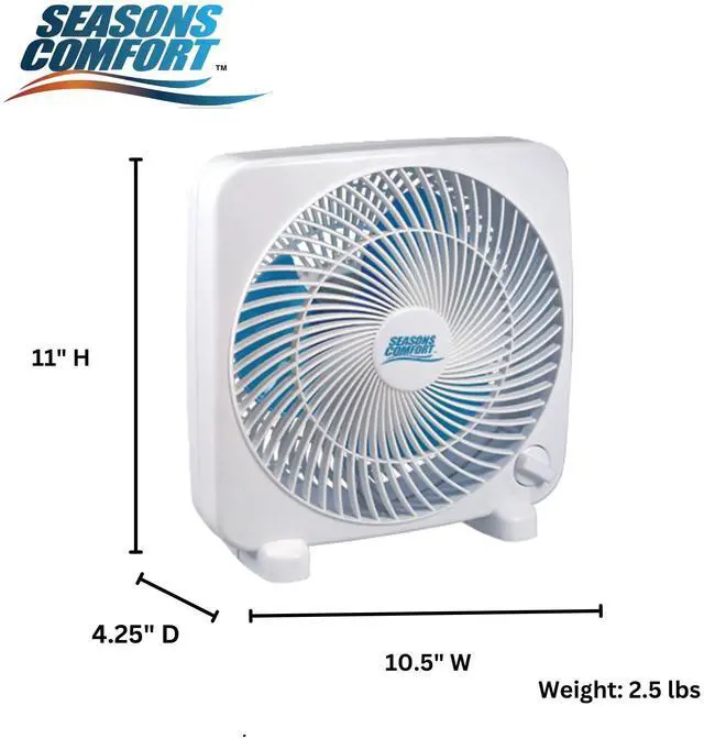 Alt view image 5 of 7 - 9 Inch Tabletop Box Fan, 3 Speeds, Quiet Table Fan With Strong Airflow, Energy Efficient Small Box Fan, Portable - Fan for Bedroom, Kitchen, Bathroom, Office, Dorm & Workshop