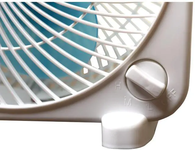 Alt view image 7 of 7 - 9 Inch Tabletop Box Fan, 3 Speeds, Quiet Table Fan With Strong Airflow, Energy Efficient Small Box Fan, Portable - Fan for Bedroom, Kitchen, Bathroom, Office, Dorm & Workshop