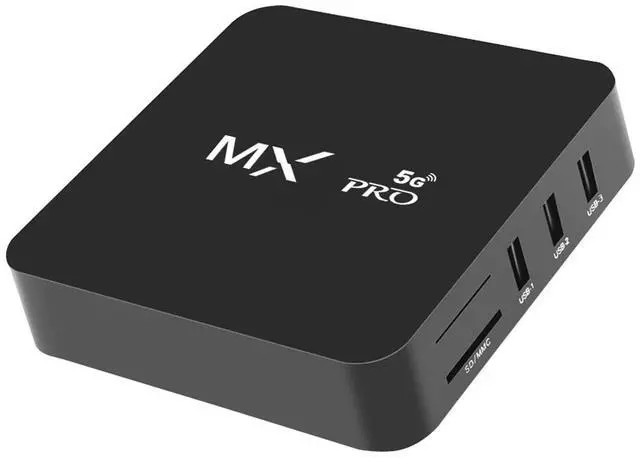 Alt view image 3 of 7 - MX Pro 5G Smart 4K Ultra HD Media Player WiFi 6 Bt Remote Control 16GB USB Home Media Player