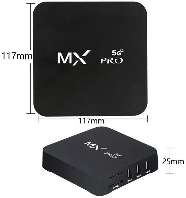Alt view image 4 of 7 - MX Pro 5G Smart 4K Ultra HD Media Player WiFi 6 Bt Remote Control 16GB USB Home Media Player