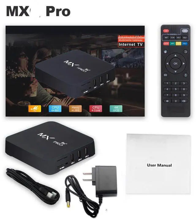 Alt view image 5 of 7 - MX Pro 5G Smart 4K Ultra HD Media Player WiFi 6 Bt Remote Control 16GB USB Home Media Player