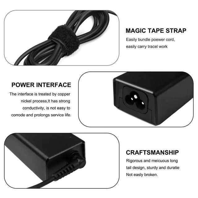 Alt view image 3 of 6 - 40W Ac Adapter Charger Compatible with Samsung Ativ Book 9/9 Plus/9 Lite/9 Spin Laptop A13-040N2A PA-1400-96 AD-4019A 19V 2.1A 3.0 * 1.0mm Connector