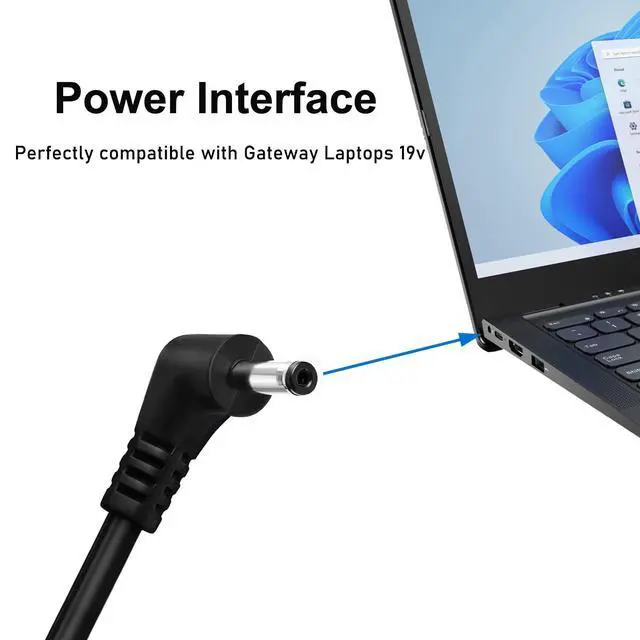 Alt view image 5 of 7 - 19V Charger AC Power Adapter Compatible with Gateway gwnr71517 gwnr71517-bk gwnr71517-bl gwtc71427 gwtc51427 gwcc71416 gwcc51416 gwnc31514 gwnr51416 gwtn156-12 Laptop Charger