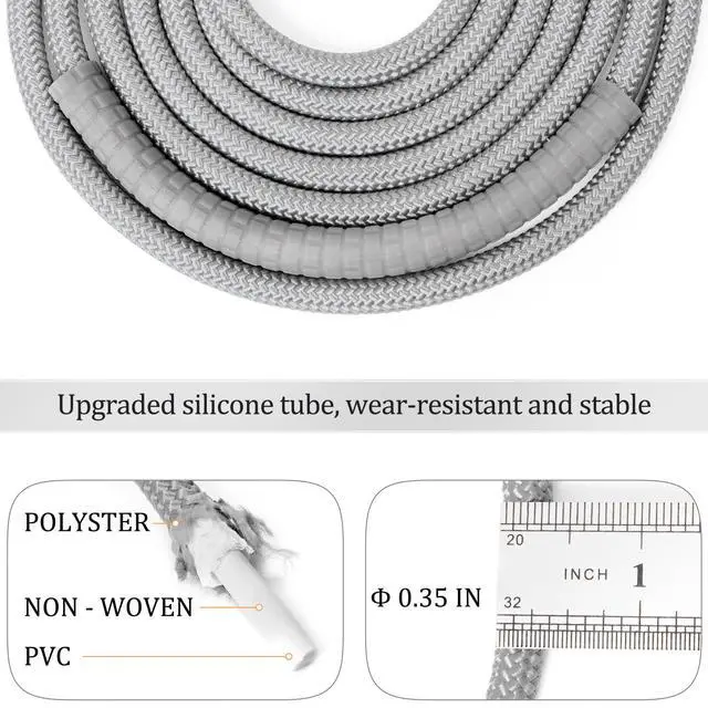 Alt view image 4 of 6 - 1LB Weighted Jump Ropes for fitness Women Men, Tangle-Free Ball Bearing Rapid Speed Skipping Jump Rope with Adjustable 9mm Cotton & PVC Cord, Aluminum Handles for MMA, Boxing, CrossFit, Weight-loss
