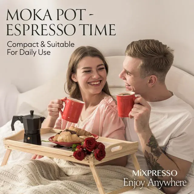Alt view image 7 of 7 - Black 3 Cup Moka Pot Cuban Coffee Maker, Moka Pot for Gas, Electric Stove Top, Classic Italian Coffee Maker, Stovetop Espresso Maker, Camping Pot Makes 3 Espresso Cup 5 Oz
