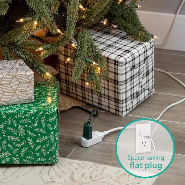 Alt view image 7 of 7 - 2-Pack Indoor Extension Cord Power Strip 15 ft, Flat Plug