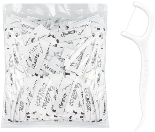 Main image of 500 Count Individually Wrapped Floss Picks - Floss Singles Bag,Dental Flossers Bulk - Oral Care in Travel,Restaurants,Car,Hotel and Office