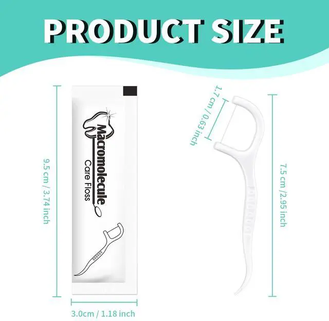 Alt view image 2 of 7 - 500 Count Individually Wrapped Floss Picks - Floss Singles Bag,Dental Flossers Bulk - Oral Care in Travel,Restaurants,Car,Hotel and Office