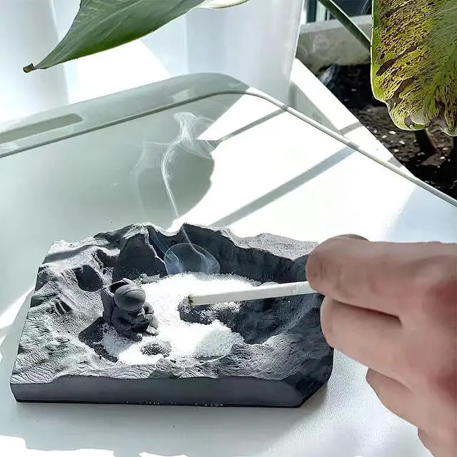 Alt view image 5 of 6 - Cool Ashtray, Home Decor, Moon Space Elements, Portable Modern Ashtray Cigar Ashtray Outdoor Indoor Desktop Smoking Ashtray Home Office Fashion Decor Gifts For Men And Women