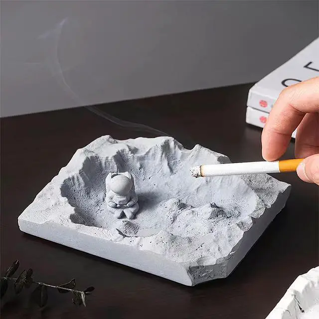 Alt view image 6 of 6 - Cool Ashtray, Home Decor, Moon Space Elements, Portable Modern Ashtray Cigar Ashtray Outdoor Indoor Desktop Smoking Ashtray Home Office Fashion Decor Gifts For Men And Women