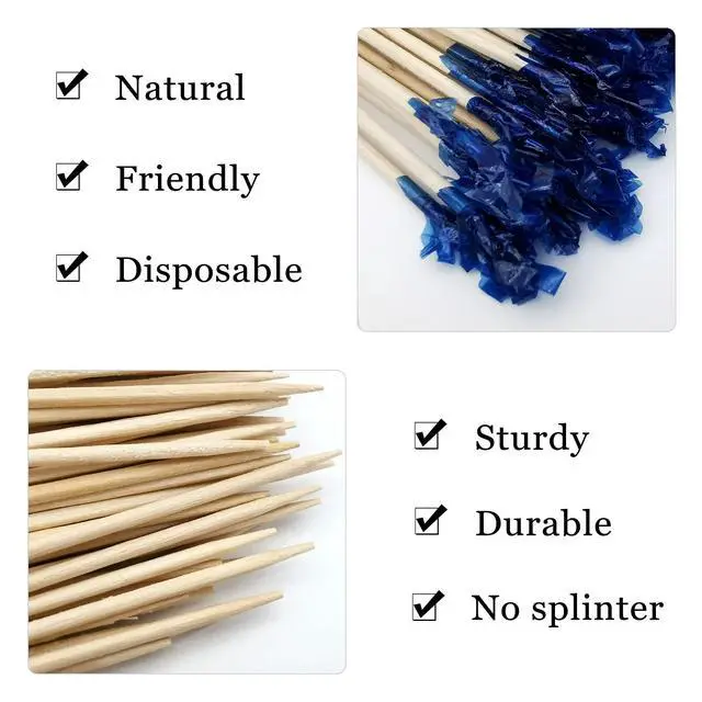 Alt view image 7 of 7 - Wood Frill Picks Frill Toothpicks 4 Inch Pack 1000,Decorative wood toothpicks,Cocktail Party Toothpicks for Fruit,Appetizers,Club Sandwiches,Great to use at Valentine's Day and Parties.