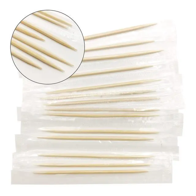 Alt view image 4 of 7 - Wood Bamboo Individually Cello Wrapped Toothpicks 2.5Inch Pack 1000 High-class Appetizer Picks Sturdy Food Pick for Appetizers Cocktails Fruit Olive picks.
