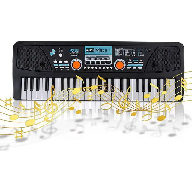 Alt view image 2 of 7 - 49-Key Electric Piano Keyboard Portable Digital Music Keyboard with Drum Pad, Microphone, Record & Playback Mode for Beginners and Kids