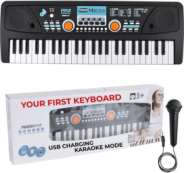 Main image of 49-Key Electric Piano Keyboard Portable Digital Music Keyboard with Drum Pad, Microphone, Record & Playback Mode for Beginners and Kids