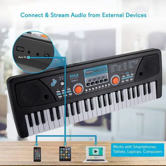Alt view image 3 of 7 - 49-Key Electric Piano Keyboard Portable Digital Music Keyboard with Drum Pad, Microphone, Record & Playback Mode for Beginners and Kids