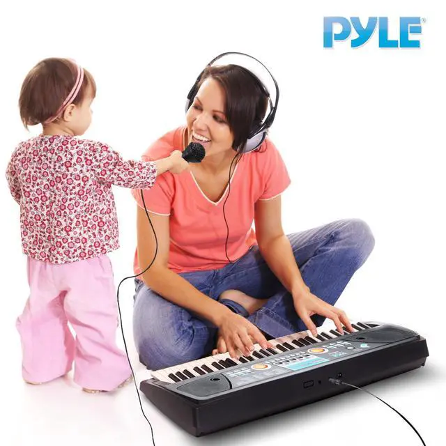 Alt view image 6 of 7 - 49-Key Electric Piano Keyboard Portable Digital Music Keyboard with Drum Pad, Microphone, Record & Playback Mode for Beginners and Kids