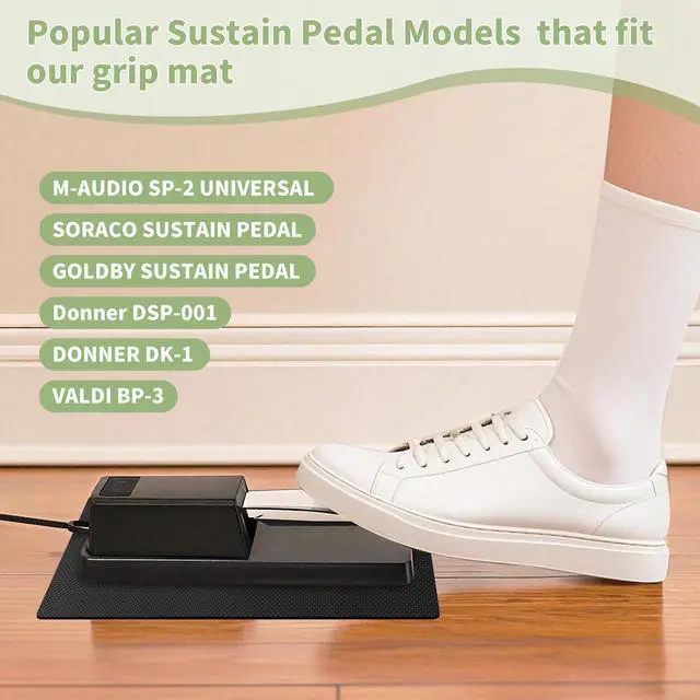 Alt view image 3 of 6 - Non-Slip Piano Sustain Pedal Mat 10" x 7.5" Premium Keyboard Sustain Foot Pedal Support Pad for Enhanced Stability, Carpet & Hardwood Floor Protection (Black, 1 PC)