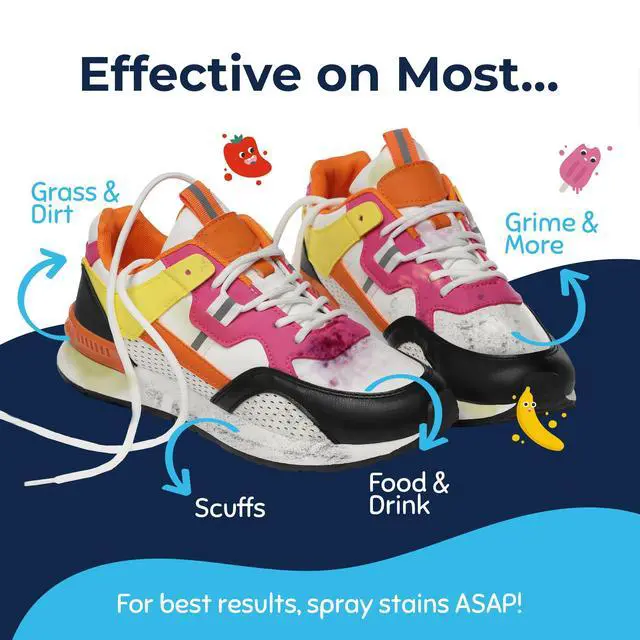 Alt view image 3 of 7 - Messy Steppers Shoe Cleaner - 4oz Foaming Ready To Use Sneaker Cleaner for Rubber, Canvas, Leather to Remove Dirt, Grass, Scuffs from makers of Miss Mouth's Messy Eater Stain Treater