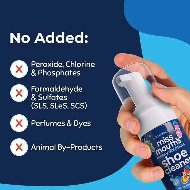 Alt view image 5 of 7 - Messy Steppers Shoe Cleaner - 4oz Foaming Ready To Use Sneaker Cleaner for Rubber, Canvas, Leather to Remove Dirt, Grass, Scuffs from makers of Miss Mouth's Messy Eater Stain Treater
