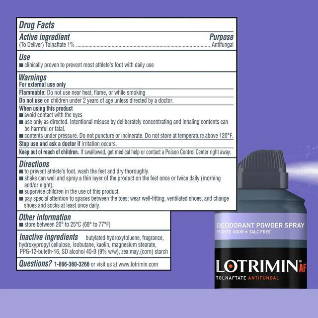 Alt view image 7 of 7 - AF Athlete's Foot Daily Prevention Deodorant Powder Spray, 4.6 Ounce (Packaging may vary)
