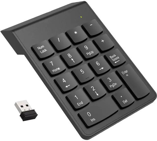 Main image of Wireless Number Pads, Numeric Keypad Numpad, Financial Accounting Number Keyboard, Mini 2.4G 10 Keys Keypad USB Keypad for Laptop, PC, Desktop, Surface Pro, Notebook, EliteBook MateBook