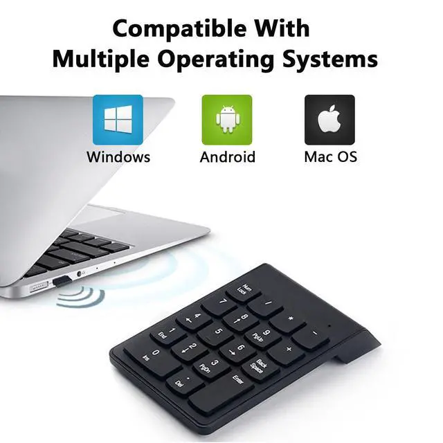 Alt view image 2 of 7 - Wireless Number Pads, Numeric Keypad Numpad, Financial Accounting Number Keyboard, Mini 2.4G 10 Keys Keypad USB Keypad for Laptop, PC, Desktop, Surface Pro, Notebook, EliteBook MateBook