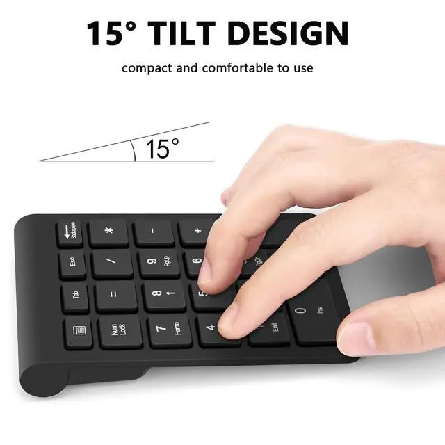 Alt view image 5 of 7 - Wireless Number Pads, Numeric Keypad Numpad, Financial Accounting Number Keyboard, Mini 2.4G 10 Keys Keypad USB Keypad for Laptop, PC, Desktop, Surface Pro, Notebook, EliteBook MateBook