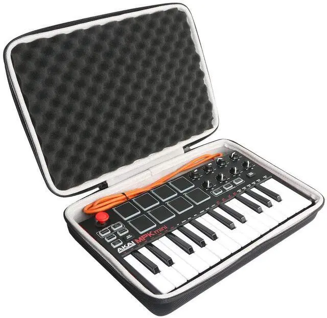 Main image of Hard Travel Case Replacement for Akai Professional MPK Mini MKII & MK3 & MPK Mini Play | 25-Key Ultra-Portable USB MIDI Drum Pad & Keyboard Controller