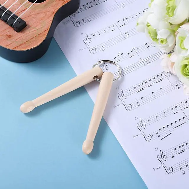 Alt view image 7 of 7 - Mini Drum Sticks Keychain, Wooden Drum Keys for Tuning Drums Mini Drumstick Gear Decoration Percussion Key Ring for Men Women Drummer and Band Gear