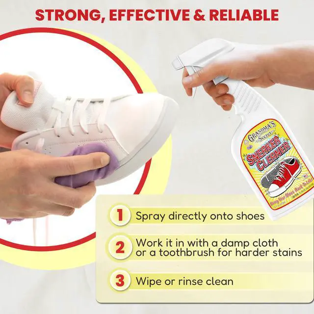Alt view image 7 of 7 - Shoe Cleaner - Stain Remover Spray for Rubber, Canvas and Leather - Removes Dirt, Grime and Grass - Sneakers Cleaner for Outdoor Shoes, Slippers and Moccasins 16 oz