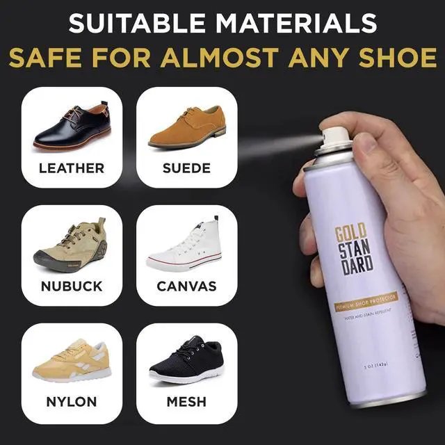 Alt view image 5 of 7 - Premium Water-Repellent Shoe Protector Spray 5 Oz. Suede Shoe Protector Spray Waterproof Formula Repels Water and Stains - Leather, Nubuck, Suede, Canvas, White Sneaker Protector Spray