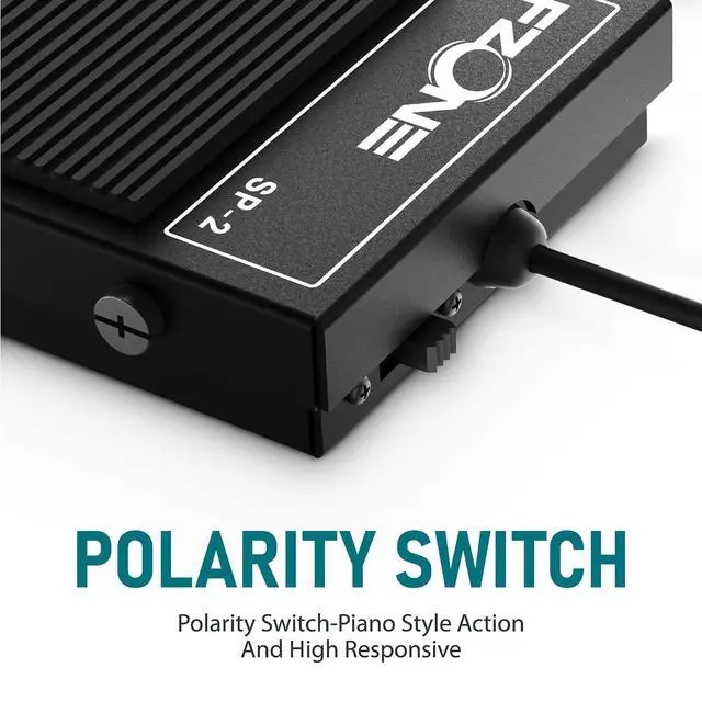 Alt view image 2 of 7 - Compact Sustain Pedal for Keyboards Digital Pianos Synthesizers,Tone Modules,Drum Machines All Metal Heavy Design,Non-Slip,with Polarity Switch