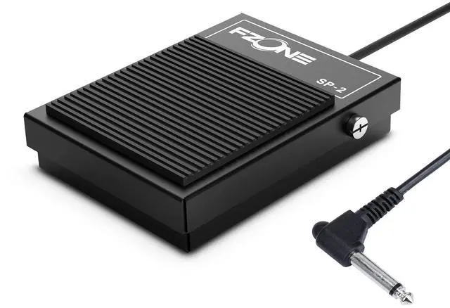 Main image of Compact Sustain Pedal for Keyboards Digital Pianos Synthesizers,Tone Modules,Drum Machines All Metal Heavy Design,Non-Slip,with Polarity Switch