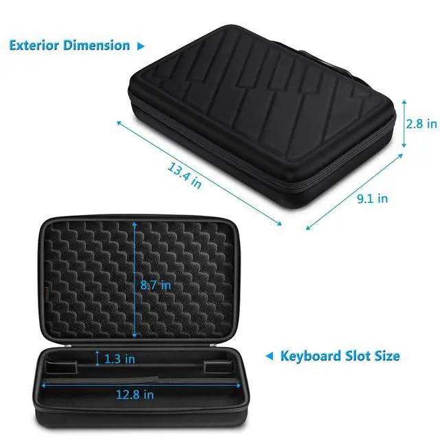Alt view image 6 of 7 - Semi-Hard Carrying Case for AKAI Professional MPK Mini MKII & MK3 & MPK Play | Alesis V Mini 25 Key USB MIDI Keyboard Controller Case with Cable Slot for Business, Travel (Black)