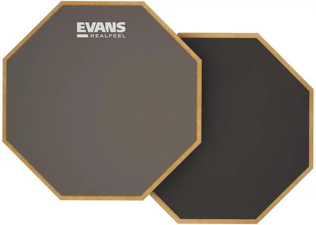 Main image of RealFeel - Drum Practice Pad - Drum Pad - Drummer Practice Pad - Gum Rubber & Neoprene, 2 Sided, 6 Inch,Grey