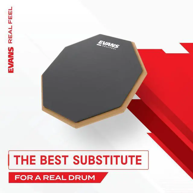 Alt view image 2 of 4 - RealFeel - Drum Practice Pad - Drum Pad - Drummer Practice Pad - Gum Rubber & Neoprene, 2 Sided, 6 Inch,Grey