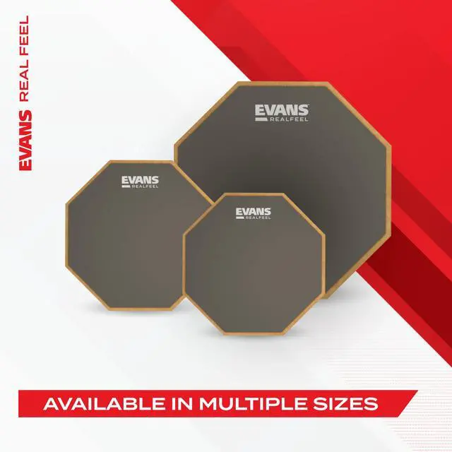 Alt view image 4 of 4 - RealFeel - Drum Practice Pad - Drum Pad - Drummer Practice Pad - Gum Rubber & Neoprene, 2 Sided, 6 Inch,Grey