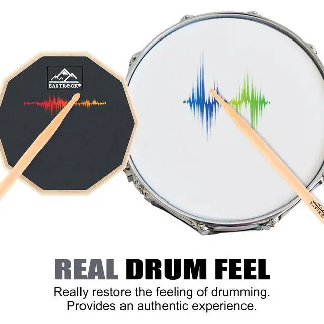 Alt view image 4 of 7 - Practice Drum Pad, 6 Inches Double Sided Silent Drum Pad, Rubber Dumb Drum for Beginners,Black