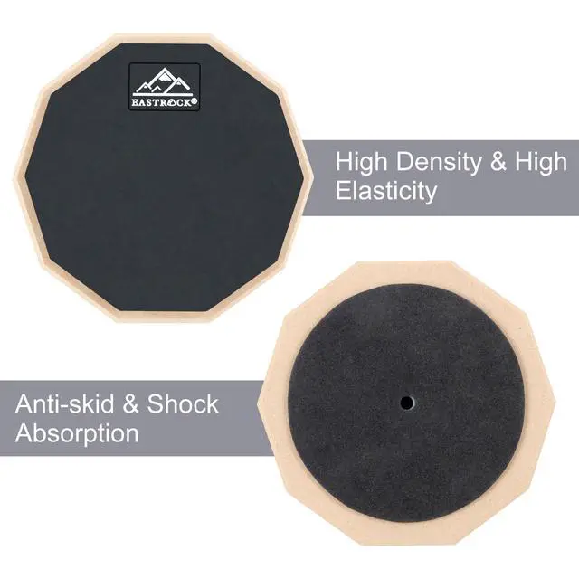 Alt view image 6 of 7 - Practice Drum Pad, 6 Inches Double Sided Silent Drum Pad, Rubber Dumb Drum for Beginners,Black