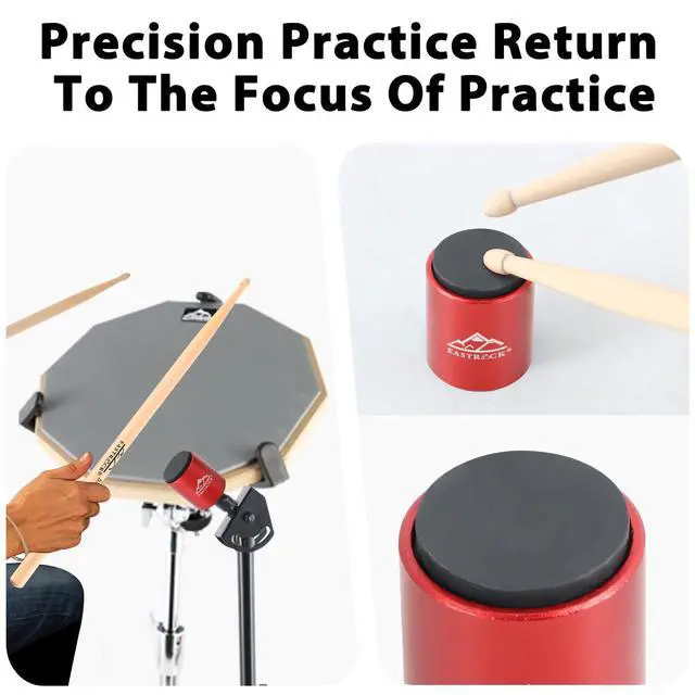 Alt view image 6 of 6 - MINI Practice Drum Pad Without Stand, 2.16 Inches Silent Drum Pad, Silicone Dumb Drum for Beginners (Red)