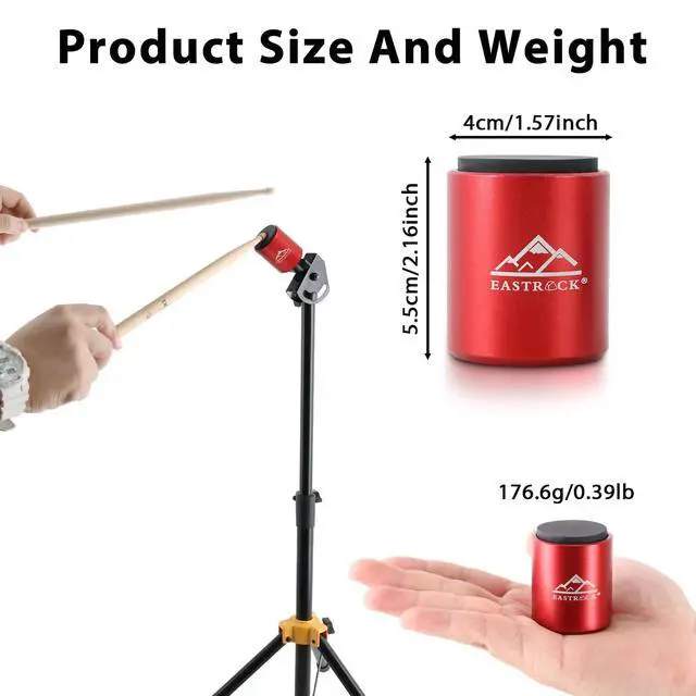 Alt view image 2 of 7 - MINI Practice Drum Pad With Stand, 1.57 Inches Silent Drum Pad, Silicone Dumb Drum for Beginners