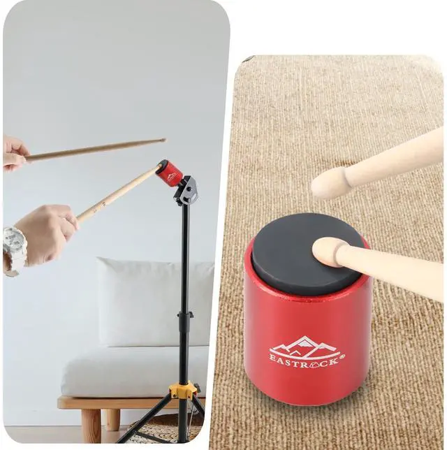 Alt view image 7 of 7 - MINI Practice Drum Pad With Stand, 1.57 Inches Silent Drum Pad, Silicone Dumb Drum for Beginners