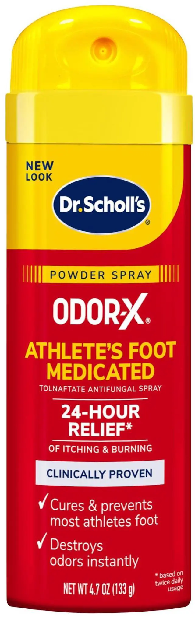 Main image of ODOR-X ATHLETE'S FOOT MEDICATED POWDER SPRAY, 4.7 oz // 24-Hour Relief of Itching & Burning, Clinically Proven, Cures & Prevents Most Athlete's Foot, Destroys Odors Instantly